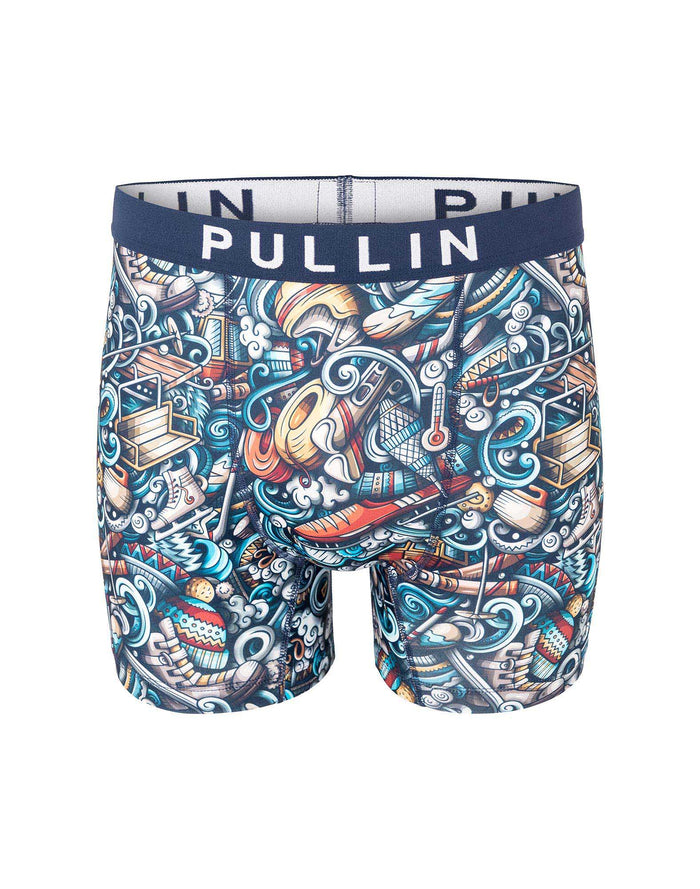 boxer homme imprimé boxer long wintersports PULLIN en lycra