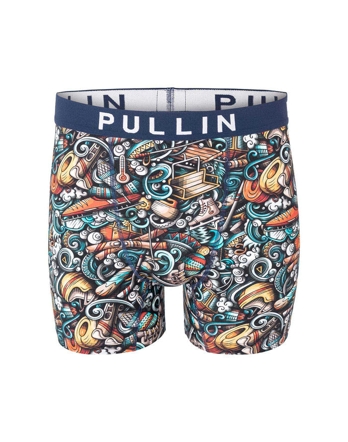 boxer homme imprimé boxer long wintersports PULLIN en coton