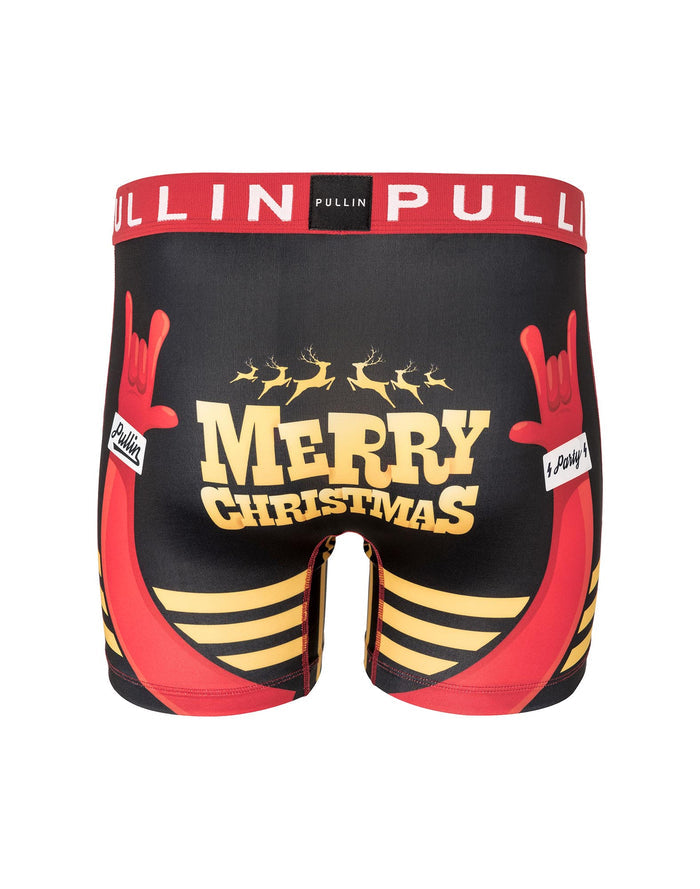 boxer homme imprimé boxer long xmasparty PULLIN en lycra