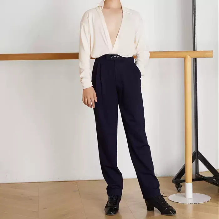 Boy's High-Waisted Dance Pants Latin Dance Practice Clothes