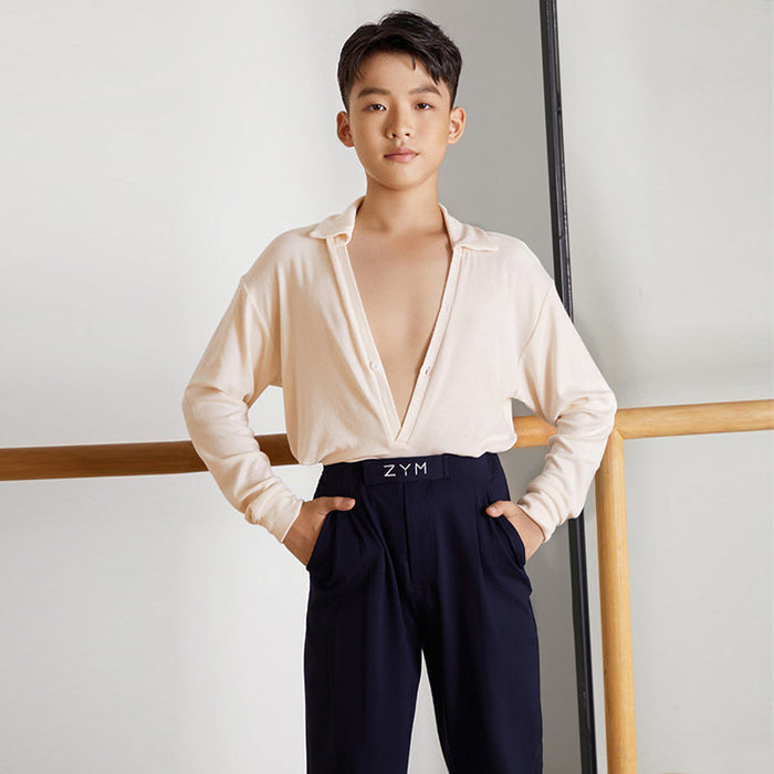 Boy's High-Waisted Dance Pants Latin Dance Practice Clothes