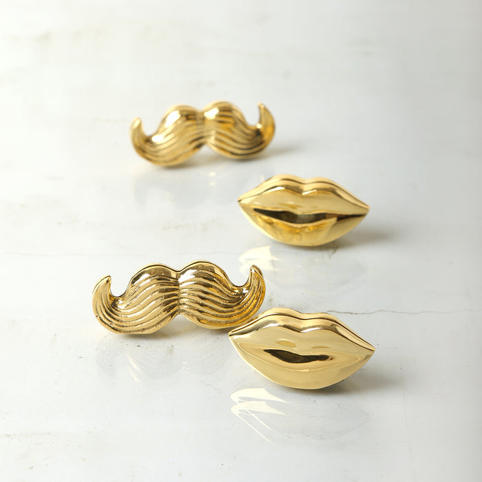BRASS MR. & MRS. MUSE PLACE CARD HOLDERS - SET OF 4