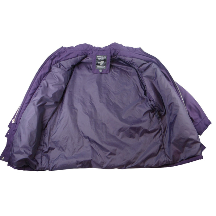 Bromley Sport Purple Quilted Lined Zip Jacket Women Sz L Thermo Loft Insulation2