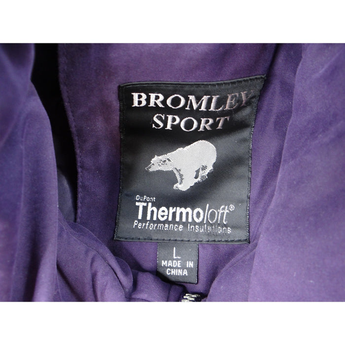 Bromley Sport Purple Quilted Lined Zip Jacket Women Sz L Thermo Loft Insulation3