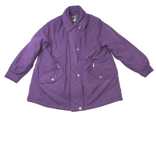 Bromley Sport Womens Purple Quilted Lined Jacket Size L Thermoloft Winter Coat0