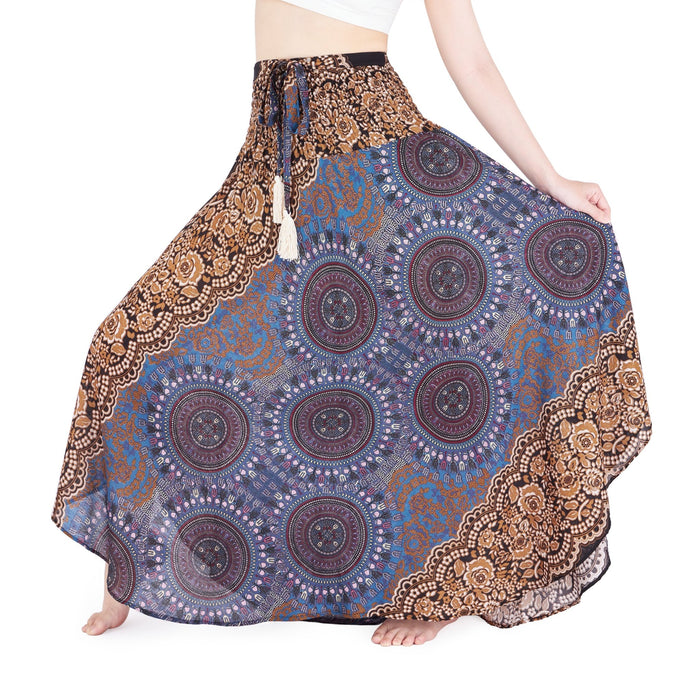 BROWN LONG BOHO SKIRT - Lannaclothesdesign Shop