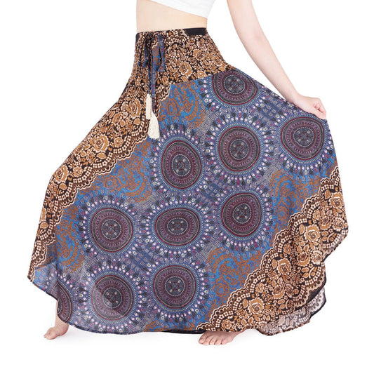 BROWN LONG BOHO SKIRT - Lannaclothesdesign Shop