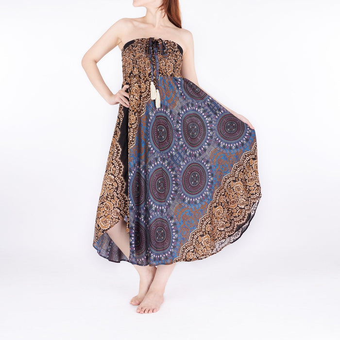 BROWN LONG BOHO SKIRT - Lannaclothesdesign Shop