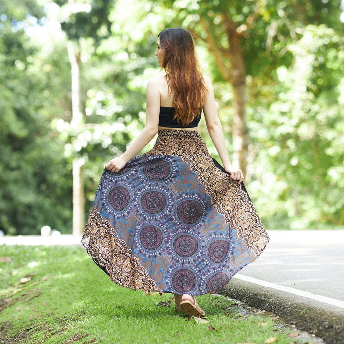 BROWN LONG BOHO SKIRT - Lannaclothesdesign Shop