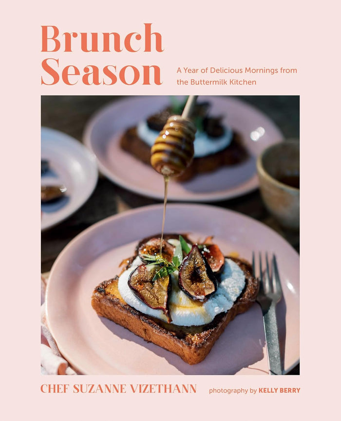 Book cover of 'Brunch Season' with a plate of food and honey drizzle.