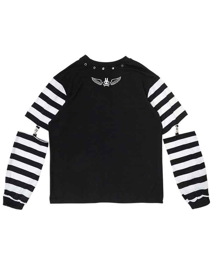 Bunny Dolls Punky Bunny Black White Long Sleeves Oversized Tee