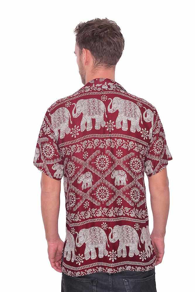 BURGUNDY Aloha Short Sleeve Shirt - Lannaclothesdesign Shop