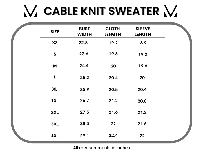 Cable Knit Sweater - Latte