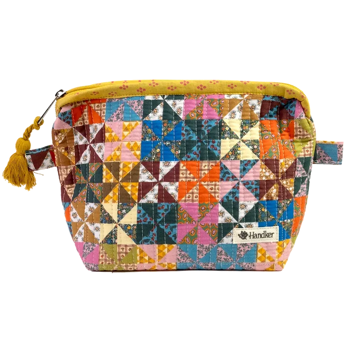 Calico Quilted Zipper Pouch