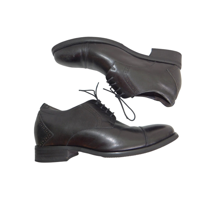 Calto Mens Black Leather Elevator Dress Shoes Cap Toe Oxford S3705 US 120