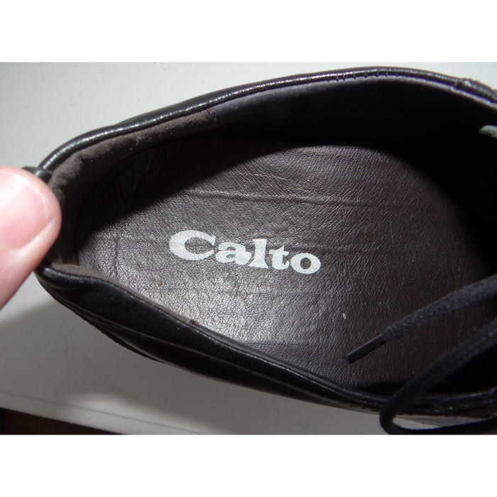 Calto Mens Black Leather Elevator Dress Shoes Cap Toe Oxford S3705 US 123