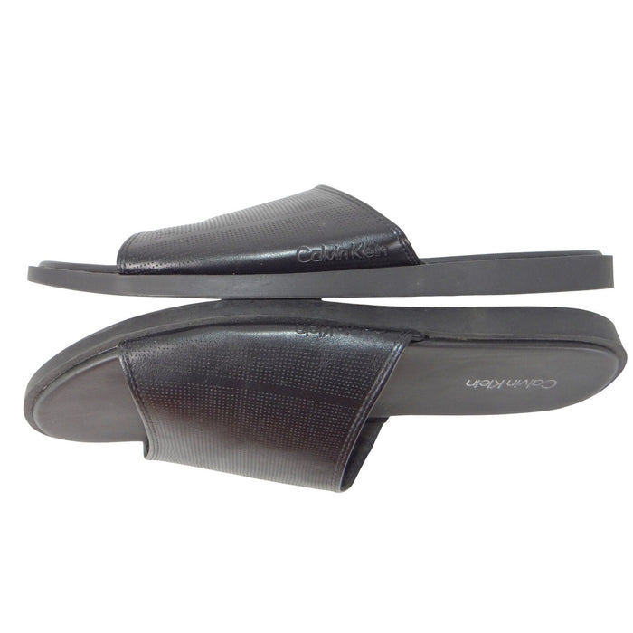 Calvin Klein Mens Black Micro Perforated Slide Sandals Size 12 US 46 EUR0