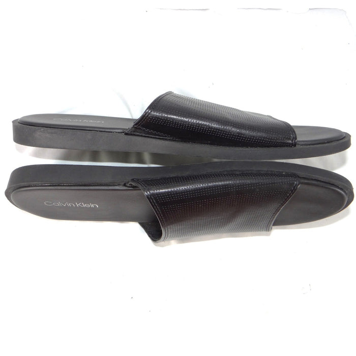 Calvin Klein Mens Black Micro Perforated Slide Sandals Size 12 US 46 EUR1