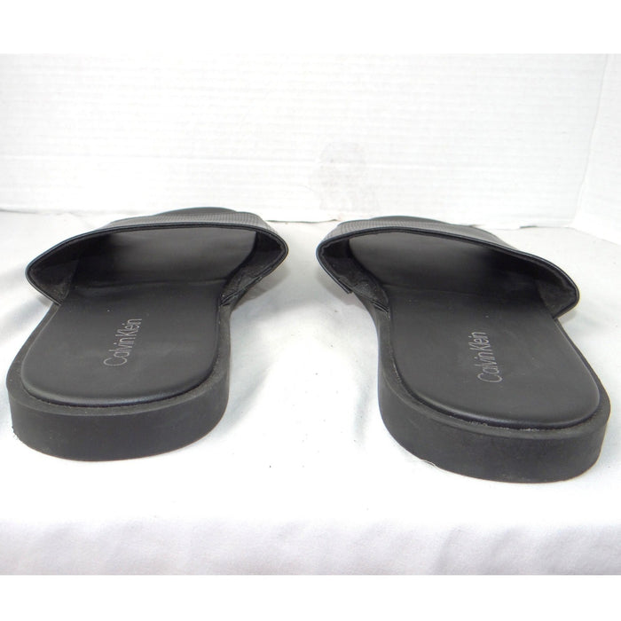 Calvin Klein Mens Black Micro Perforated Slide Sandals Size 12 US 46 EUR4