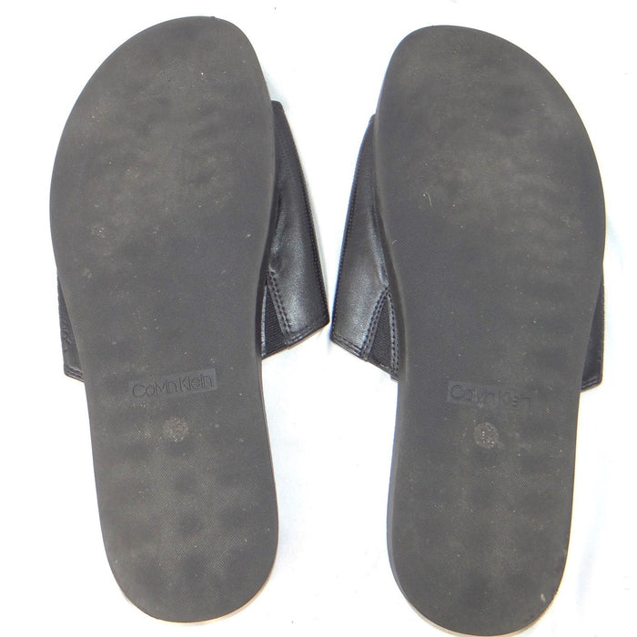 Calvin Klein Mens Black Micro Perforated Slide Sandals Size 12 US 46 EUR6