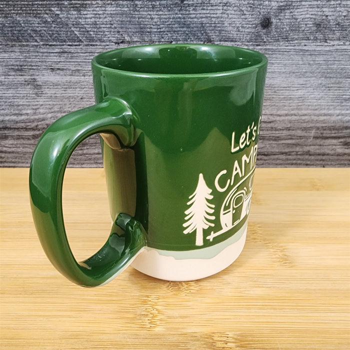 Camper Camping Coffee Mug 18oz (532ml) Ceramic Embossed Green Tea Cup Blue Sky