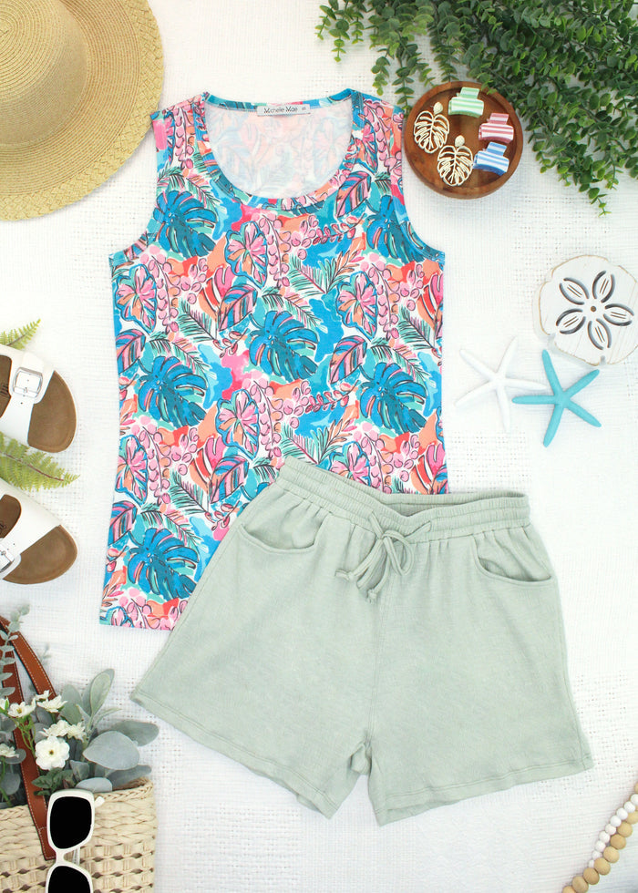 Candice Crinkle Shorts - Light Green
