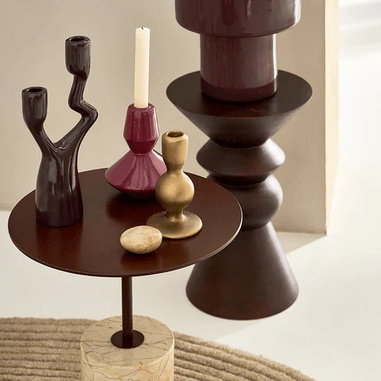 CANDLE HOLDER LOGAN, TIBETAN RED
