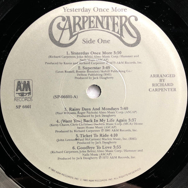 Carpenters - Yesterday Once More (LP) [US] 1st (Near Mint (NM or M-))