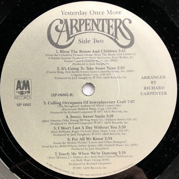 Carpenters - Yesterday Once More (LP) [US] 1st (Near Mint (NM or M-))