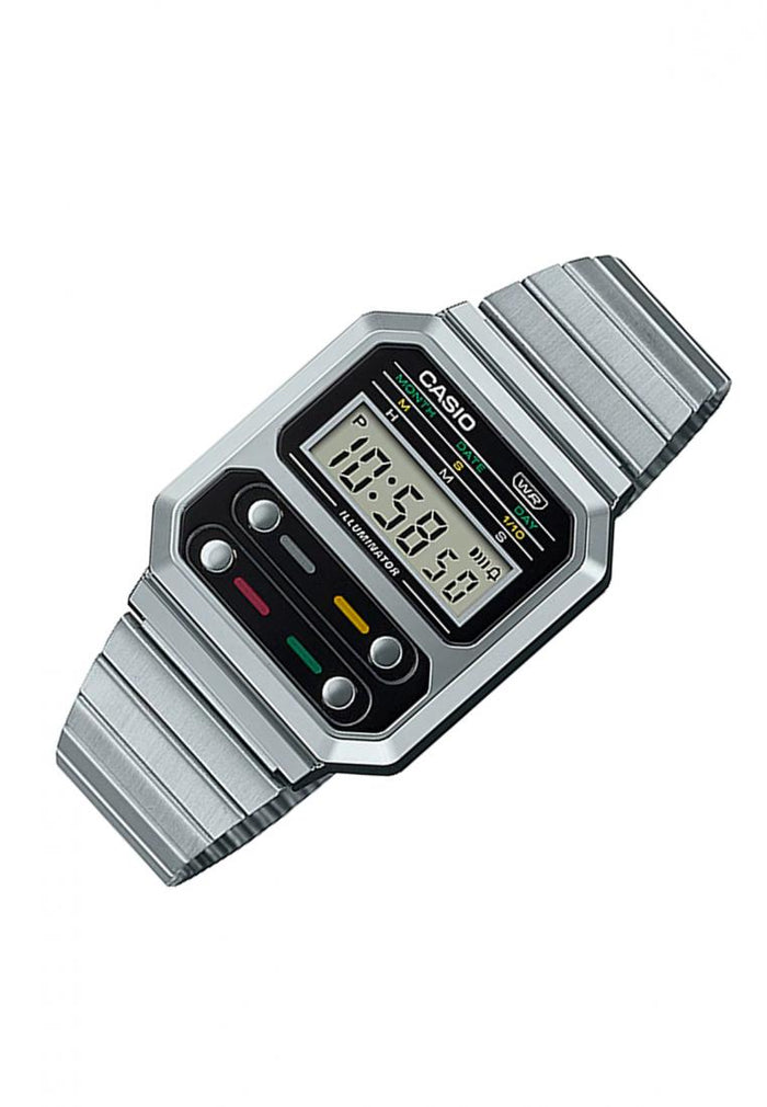 Casio A100WE-1A Digital Stainless Steel Strap Watch For Men-Watch Portal Philippines