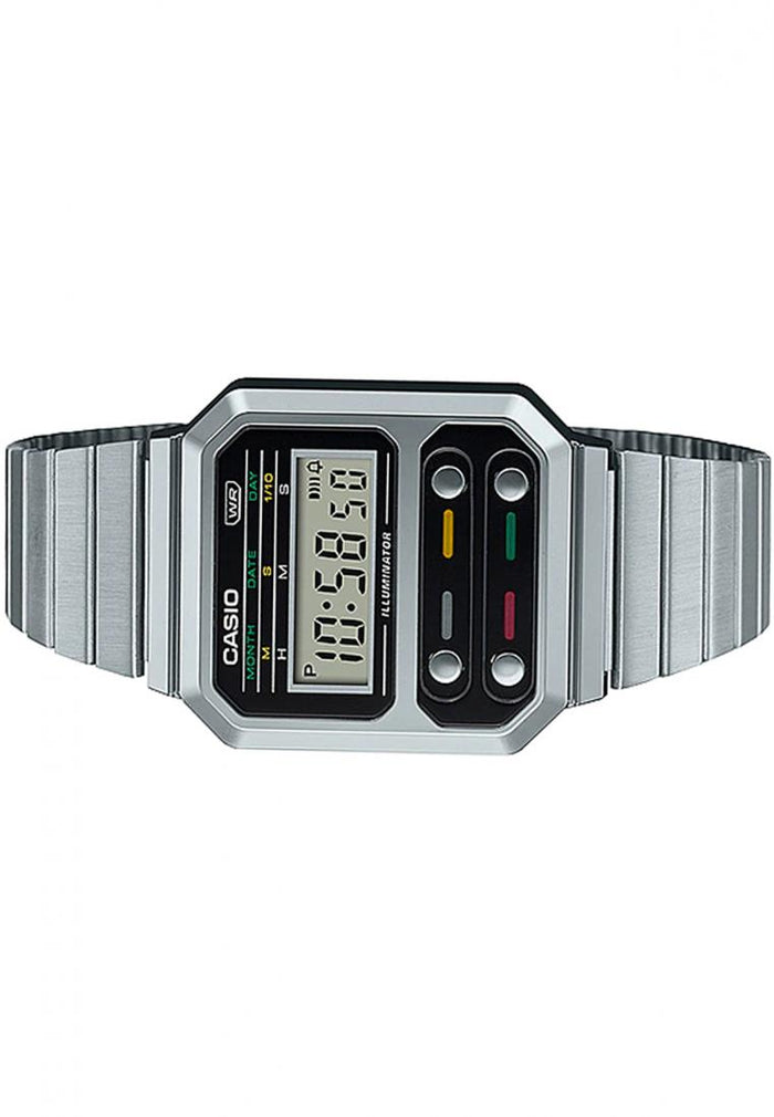 Casio A100WE-1A Digital Stainless Steel Strap Watch For Men-Watch Portal Philippines