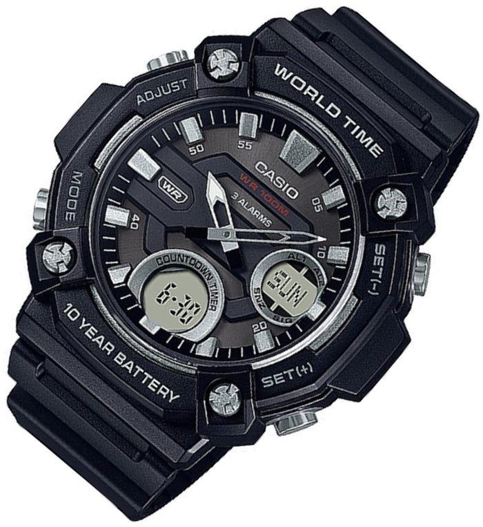 Casio AEQ-120W-1A Digital Analog Rubber Strap Watch For Men-Watch Portal Philippines