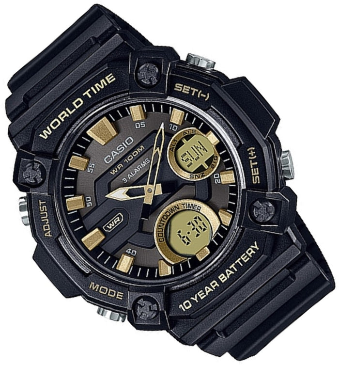 Casio AEQ-120W-9A Digital Analog Rubber Strap Watch For Men-Watch Portal Philippines