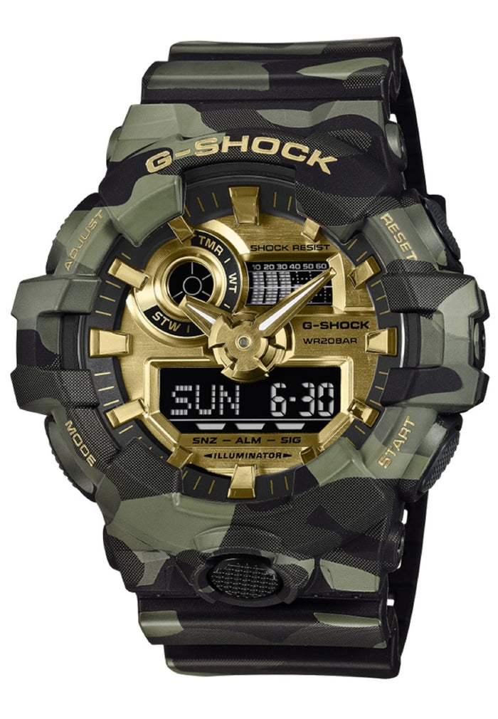 Casio G-shock "Bold Camo & Gold" Digital Analog Rubber Strap Watch for Men GA-700CMG-3ADR-Watch Portal Philippines