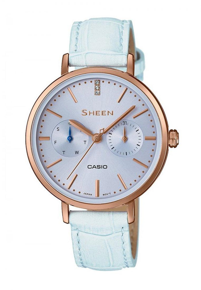 Casio Sheen SHE-3054PGL-2A Analog Leather Strap Watch For Women-Watch Portal Philippines