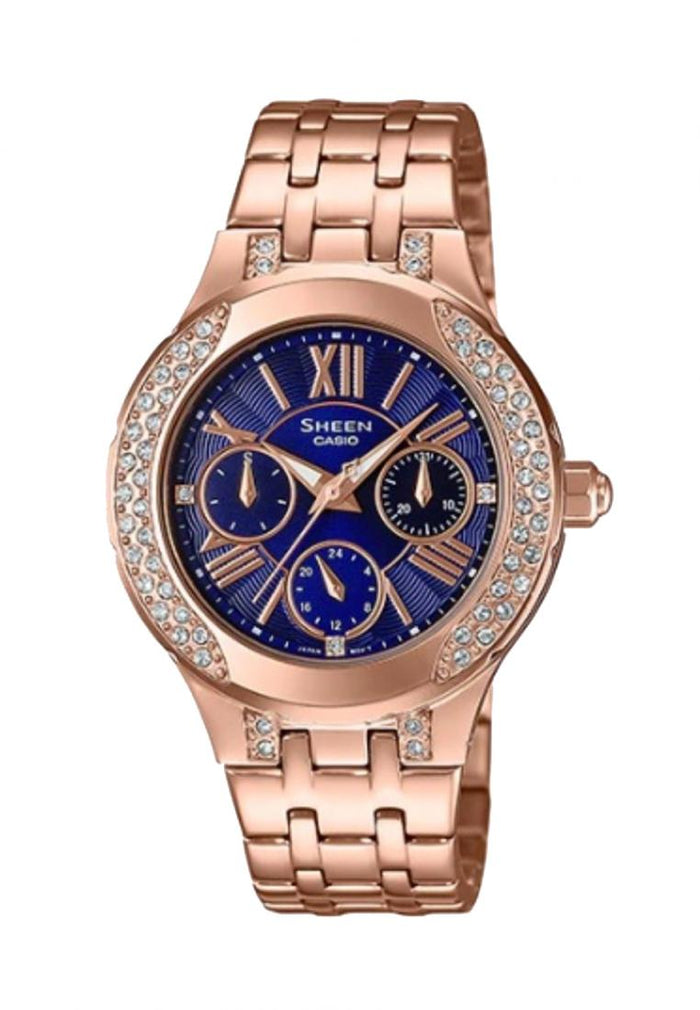 Casio Sheen SHE-3809PG-2A Analog Stainless Steel Strap Watch For Women-Watch Portal Philippines