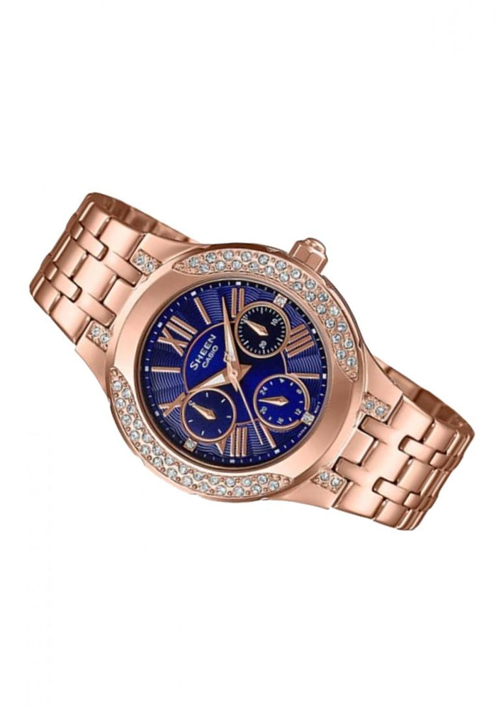 Casio Sheen SHE-3809PG-2A Analog Stainless Steel Strap Watch For Women-Watch Portal Philippines