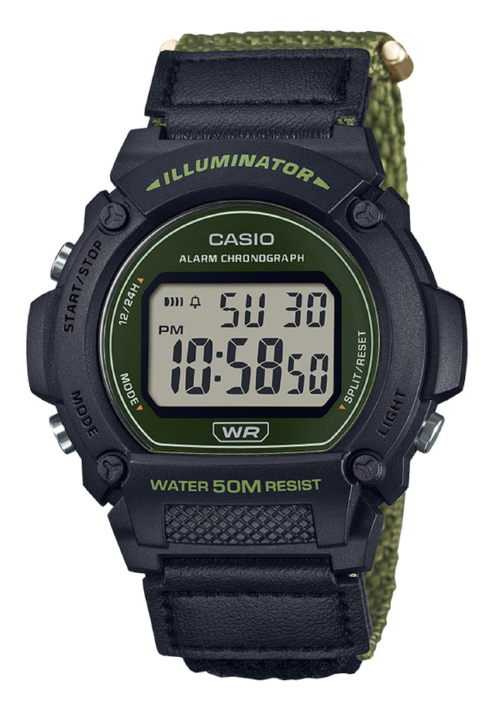 Casio W-219HB-3A Digital Nylon Strap Watch For Men-Watch Portal Philippines
