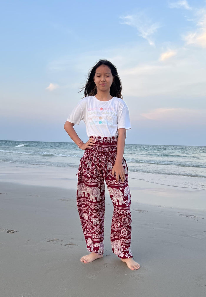 Chain elephant Kids Boho Harem Pants - Lannaclothesdesign Shop