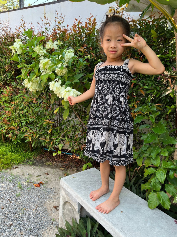 Chain Elephant Kids Summer Dress - Lannaclothesdesign Shop