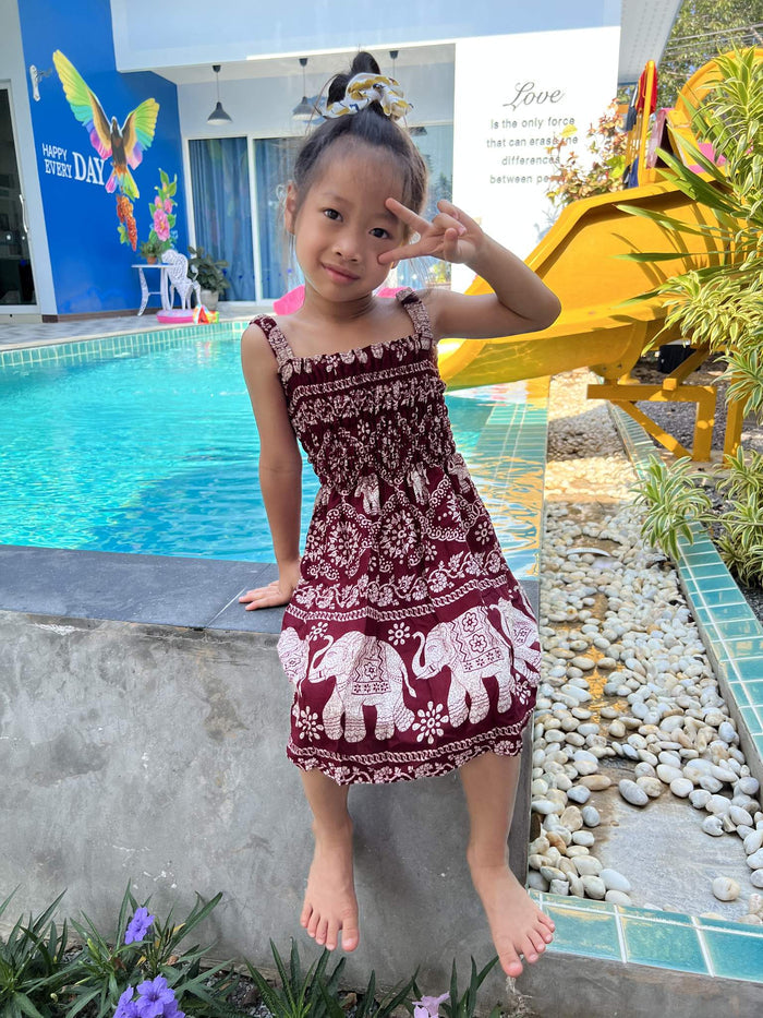 Chain Elephant Kids Summer Dress - Lannaclothesdesign Shop