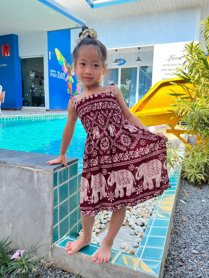 Chain Elephant Kids Summer Dress - Lannaclothesdesign Shop