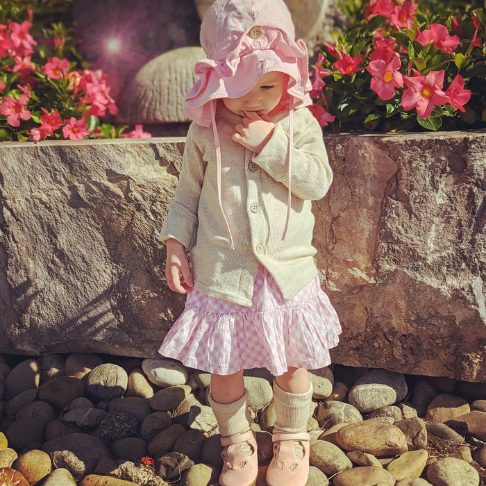 Chapeau de soleil évolutif en chanvre & coton bio Manymonths - Bonny Golden Straw