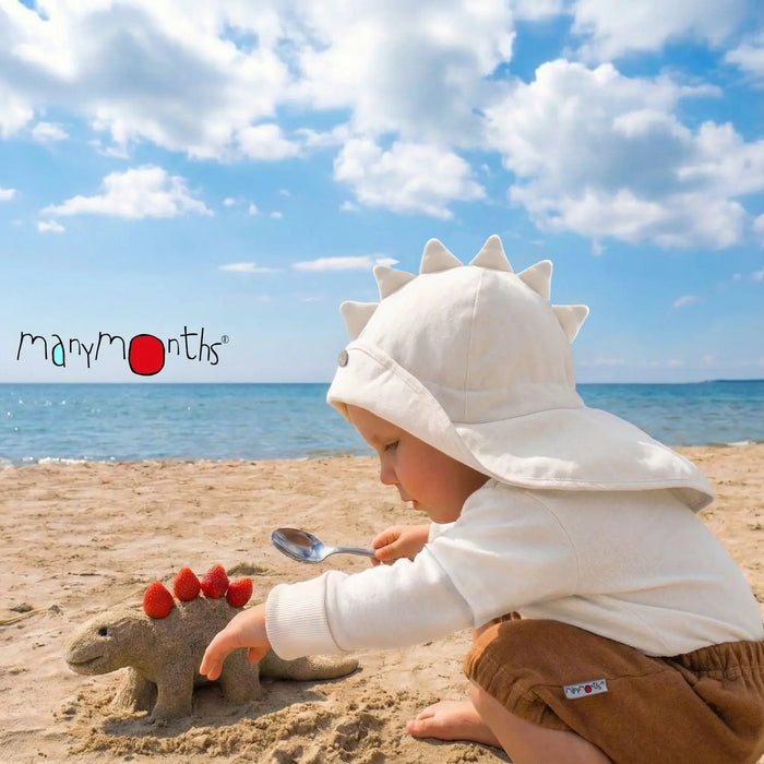 Chapeau de soleil évolutif en chanvre & coton bio Manymonths - DINO Beach dust