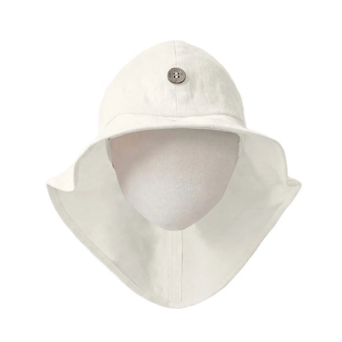 Chapeau évolutif Manymonths en chanvre bio, coloris naturel. Idéal pour protéger bébé du soleil avec style, douceur et éthique.