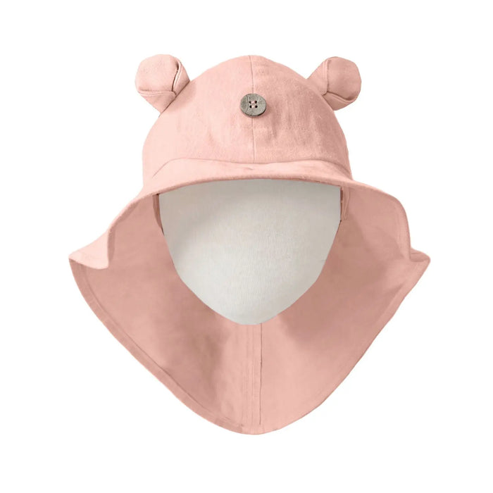 Chapeau de soleil évolutif en chanvre & coton bio Manymonths - Teddy Peach Rose