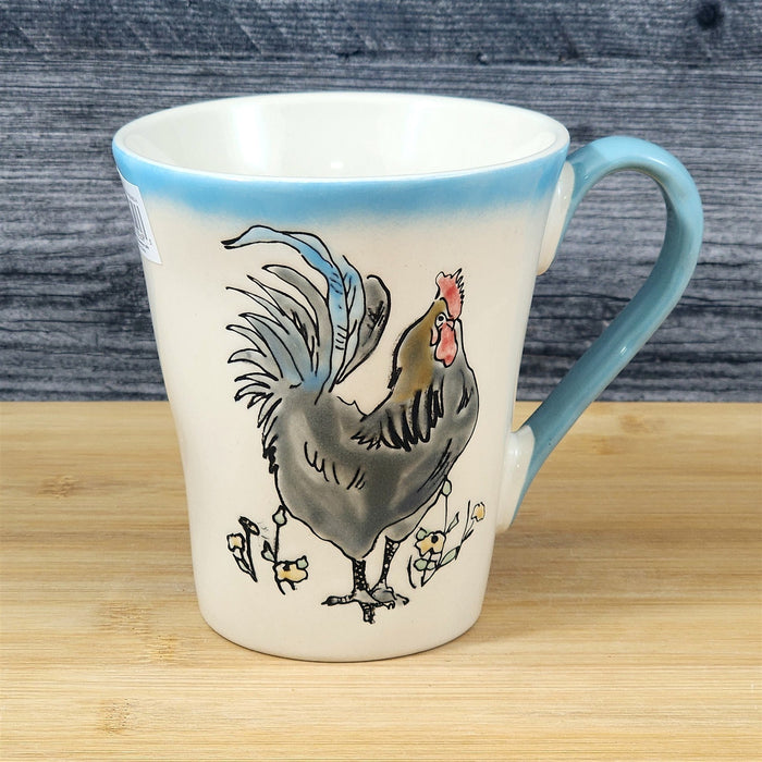 Charlie Rooster Coffee Mug Tea Cup Embossed Ceramic Embossed by Blue Sky 18oz