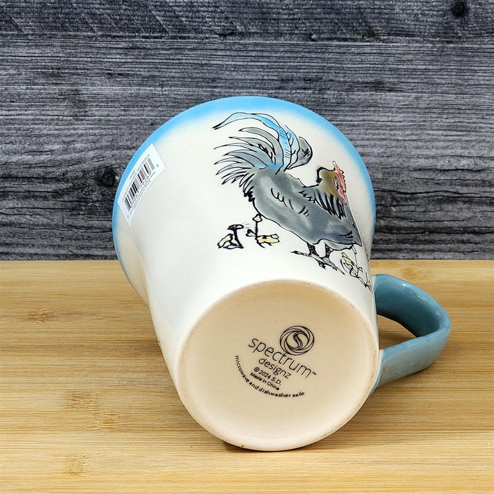 Charlie Rooster Coffee Mug Tea Cup Embossed Ceramic Embossed by Blue Sky 18oz