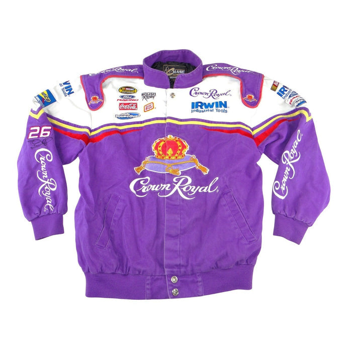 Chase Authentics Crown Royal Roush Racing NASCAR Jacket Jamie McMurray Purple L0