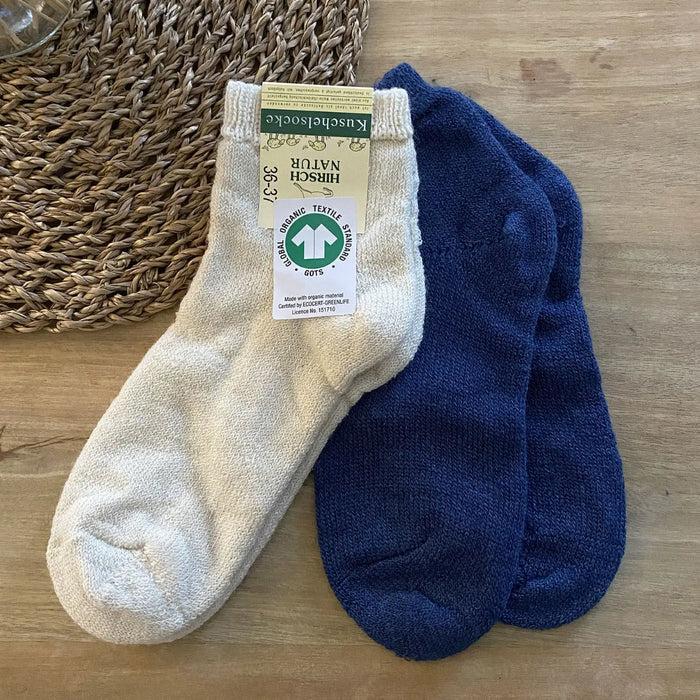 Chaussettes adulte laine et soie EliaYoga Hirsch Natur